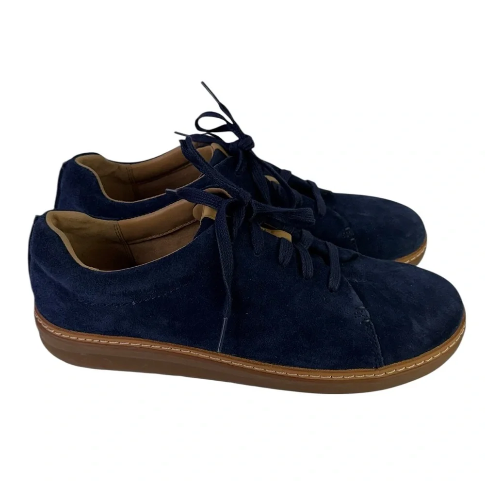 Blue Suede Velvet Clark’s Sneakers Size 10 New - Picture 1 of 6